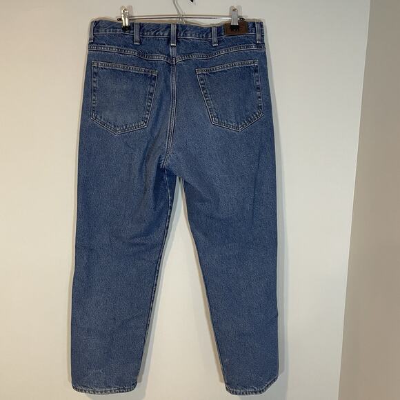 LL Bean Jeans Mens 38x29 Blue Denim Classic Fit Plaid Flannel Lined Relaxed Men - Picture 6 of 9